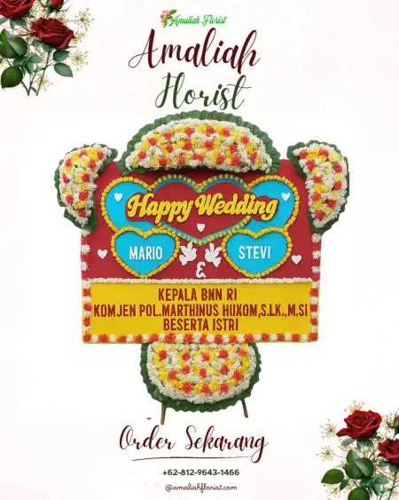 Papan Bunga Pernikahan Pisangcandi